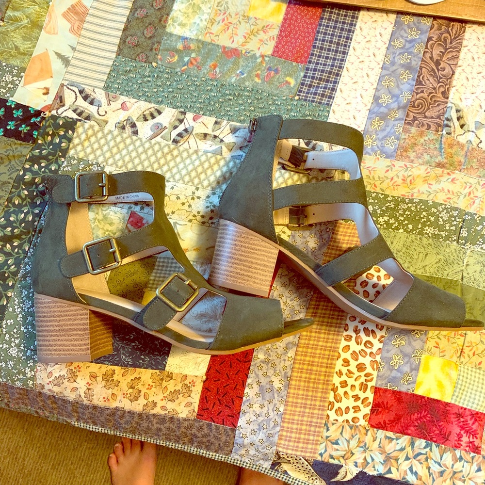 Olive green heels